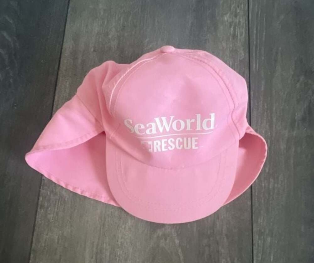 SeaWorld Rescue Infant Pink Sun Hat with Neck Flap